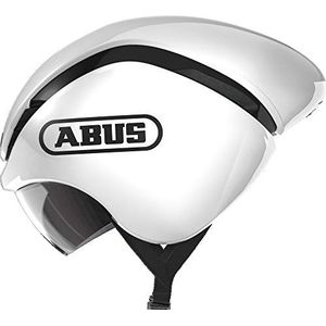 ABUS GameChanger TT Aero-helm - Aerodynamische Fietshelm met Optimale Ventilatie-eigenschappen voor Dames en Heren - Wit, Maat L