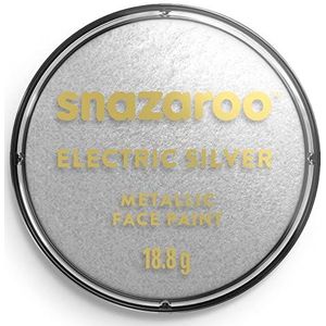 Snazaroo 1118766 Kinderschmink, huidvriendelijke hypoallergene gezichtsmake-up op waterbasis, vrij van parabenen - 18ml Pot, Metallic Colour Silver