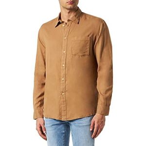 SELETED HOMME Ls W Noos Slhregpastel-Linen Shirt voor heren, Toasted Coconut, L