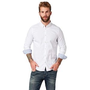 TOM TAILOR Mannen Slim fit overhemd van katoen 1008320, 20000 - White, XL