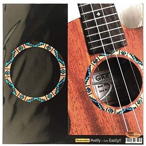 Inlay Sticker Sticker voor Concert Ukulele - Soundhole Rosette/Purfling - Native American Pattern - Natural