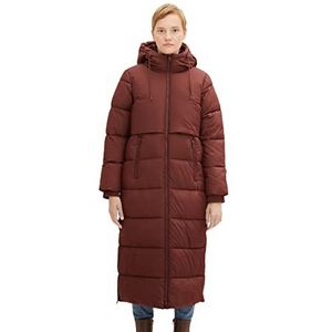 TOM TAILOR Denim Dames Lange winterjas 1032690, 12991 - Bitter Chocolate, L