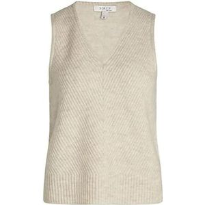 SIRUP COPENHAGEN Dames Beige Melange Elegant Waistcoat Down Vest, Small