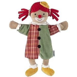 Handpop clown, zacht speelgoed voor Kasperle Theater, om verhalen te vertellen en eerste rollenspel, voor meisjes en jongens