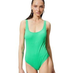 Koton Dames Tissued Padded U Neck Strappy Basic Zwempak Zwemkleding, groen (800), 38