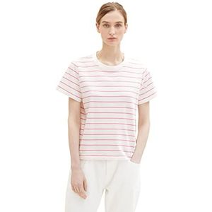 TOM TAILOR Dames 1036772 T-shirt, 31726-Offwhite Pink Stripe, S, 31726 - Offwhite Pink Stripe, S