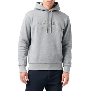 GANT Heren Reg Tonal Shield Hoodie Hoodie, gemengd grijs, M