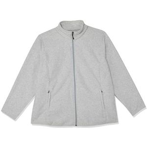 Amazon Essentials Dames Classic-Fit lange mouwen volledige rits Polar zachte fleece jas (verkrijgbaar in grote maten), lichtgrijs heather, 4XL Plus