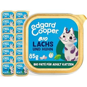 Edgard & Cooper Graanvrij kattenvoer, natvoer voor volwassenen, hoogwaardig kattenvoer, zalm en kip, 85 g (16 stuks), voedzame ingewanden, gezonde ingrediënten, 0% toegevoegde suiker