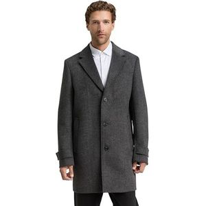 TOM TAILOR Heren 1046987 wollen jas, 30500-Dark Grey Black Herringbone, XXL, 30500 - Dark Grey Black Herringbone, XXL