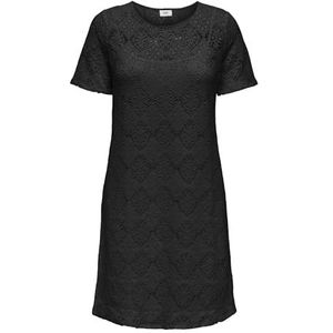 JdY Jdyeva S/S O-Neck Dress JRS Dia voor dames, zwart, L