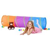 Relaxdays Speeltunnel Voor Kinderen - Kleurrijke Kruiptunnel - Lange Kindertunnel - Pop-up