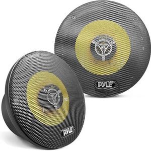 Pyle Autoluidsprekerset -2-weg Auto Speakers- Luidspreker voor Auto- 4,7 cm Montagediepte- Geschikt voor Standaard OEM - 140 W - Geel