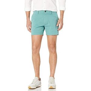 Amazon Essentials Heren Slim-Fit 5"" Flat-Front Comfort Stretch Chino Short (Previously Goodthreads), Aqua Green, 29