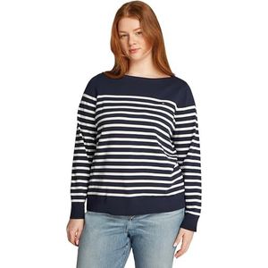 TOMMY HILFIGER Dames CRV CO JERSEY STITCH LS B-NK SWT WW0WW46078, blauw, 46, Blauw (Donker nacht marineblauw/ivoor bloemblaadje Stp), 72 NL