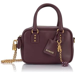 Pinko Bowling Bag Mini Kalf van zijde, damestas, M03q_bruin chocolade antiek goud, M03q_bruin chocolade antiek goud