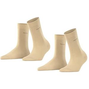ESPRIT Dames Sokken Basic Easy 2-Pack W SO Katoen eenkleurig Multipack 2 Paar, Beige (Cream 4011), 39-42