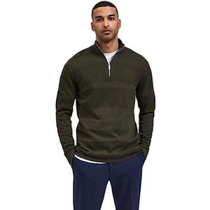 SELECTED HOMME Heren Slhmaine Ls Knit Half Zip W Noos Pullover, Forest Night, S