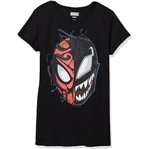 Marvel Little, Big Classic Peter Venom Girls T-shirt met korte mouwen, zwart, XS, zwart, XS, zwart, XS