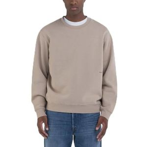 Replay Heren sweatshirt regular fit met ronde hals, 803 Light Taupe, S