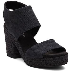 TOMS Dames Mallorca sandaal met plateauzool, Zwart, 39 EU