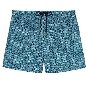 HOM Adriano Board zwemshorts voor heren, Micro Marine en Groen Patroon, S