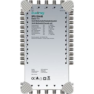 Axing SPU 524-06 multischakelaar 5 in 24 receiver-gevoed multiswitch-cascade uitbreidbaar SAT actief lichtgrijs