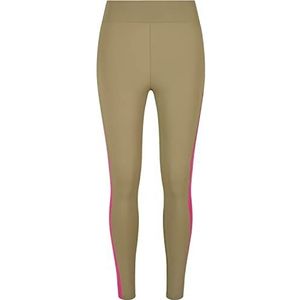 Urban Classics color block dames legging, kaki/lichtpaars, 5XL