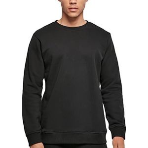 Build Your Brand Organic Basic Crew Sweatshirt voor heren, zwart, S
