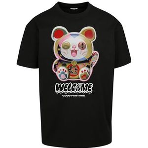 Mister Tee Heren T-shirt Welcome Cat Heavy Oversize Tee Black M, zwart, M