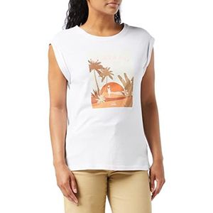 MUSTANG Dames Alina C Print T-Shirt, General White 2045, XL