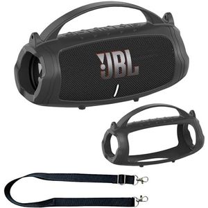Siliconen beschermhoes voor JBL Charge 5 draagbare Bluetooth-luidspreker, beschermend hoesje voor JBL Charge 5 draagbare Bluetooth-luidsprekeraccessoires (zwarte hoesje)