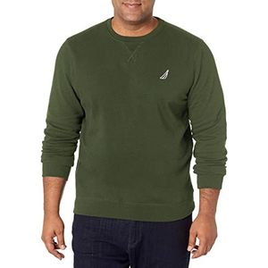 Nautica Heren Basic Crew Neck Fleece Sweatshirt, Dennenbos, M