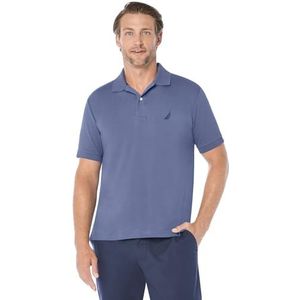 Nautica Klassiek fit poloshirt met korte mouwen voor heren, effen, zacht katoen, Blauw Indigo Solid, M