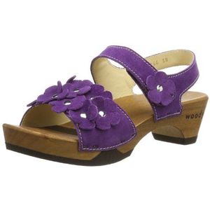 Woody dames lucy slippers, Paars velours Viola, 39 EU
