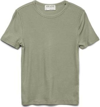 Aware - AWIRWINA - T-shirt - Kaki - Slanke Pasvorm - Kwartmouw