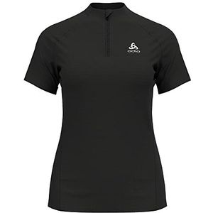 Odlo Essential Trail T-shirt voor dames met 1/2-ritssluiting, zwart, XL