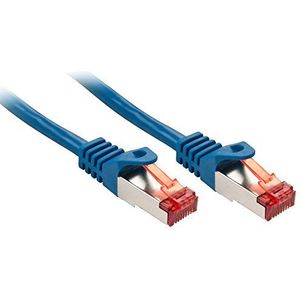 LINDY 47350 0.3m Cat.6 S/FTP netwerkkabel, blauw, 3 stuks