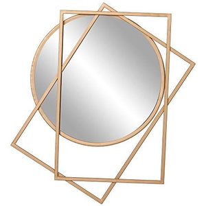 Gouden cirkel en rechthoek gelaagde muur Accent spiegel