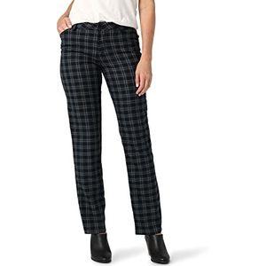 Lee Vrouwen rimpelvrije relaxed fit rechte pijpen broek, Unionall Zwart/Grijs Pied-de-poule, 8