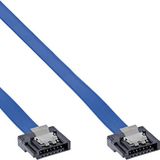 InLine 21237 SATA-kabel III 6GB/s, SATA naar SATA, 0.5M, bass profiel, kliksluiting blauw