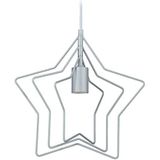 Relaxdays hanglamp ster, moderne plafondlamp, E27, HBD: 132 x 32 x 28 cm, woonkamer, pendellamp metaal, zilver