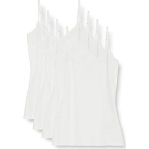 Amazon Essentials Gebreide damescami met V-hals, gelaagd model, verkrijgbaar in grote maten, 4 stuks, wit, XL