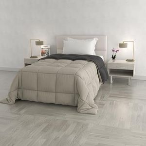 Italian Bed Linen Elegante winterdekbed, microvezel, lichtgrijs/donkergrijs, 220 x 260 cm