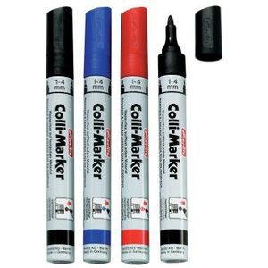 Herlitz 8665994 permanentmarker, waterbestendig, 1 tot 4 mm, kleurrijk gesorteerd Colli Marker 5 stuks