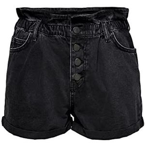 ONLY Women's ONLCUBA Paperbag DNM NOOS Shorts, Black Denim, XXS, zwart denim, XXS