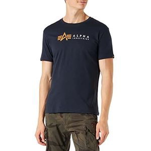 Alpha Industries Alpha Label T Shirt voor heren Rep.Blue