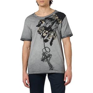 KEYLARGO Heren Mt Paint It Zwart Rond T-shirt, Zilver (1107), M