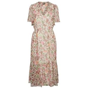 VERO MODA Dames VMSILO SS 7/8 jurk WVN BTQ jurk, Birch/AOP: SILO, M, Birch/Aop: silo, M