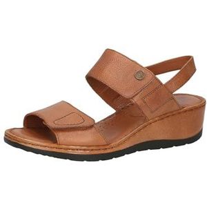 CAPRICE Damessandalen met hak van leer, sleehak, Nut Nappa, 39 EU